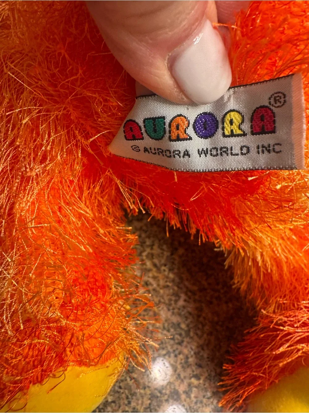 Zonk Colorful Orange Plush Monster Toy with‎ Green Horns and Blue Hands NWT